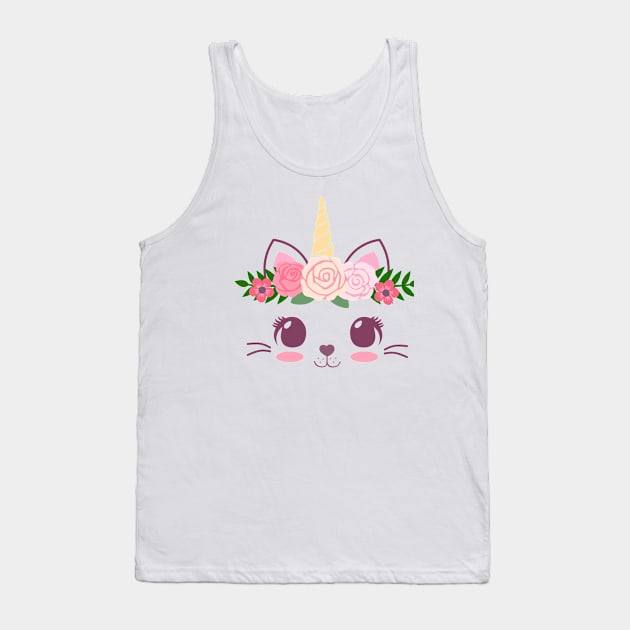 Cute Cat Tank Top by Design Anbay